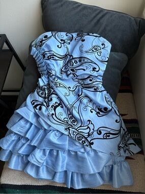 Ruffled Strapless Mini Dress